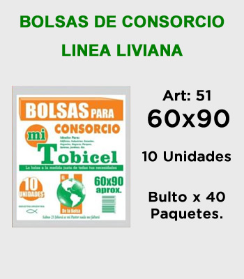 Bolsas de Consorcio 60x90 Linea Liviana Mitobicel