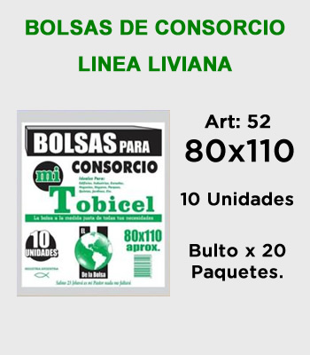 Bolsas de Consorcio 80x110 Linea Liviana Mitobicel