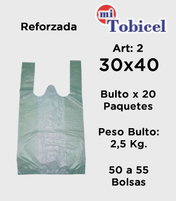 Bolsa Camiseta Verde Reforzada 30x40 mitobicel