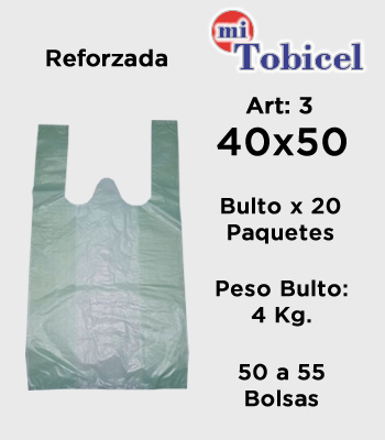 Bolsa Camiseta Verde Reforzada 40x50 mitobicel