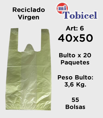 Bolsa Camiseta Verde Reforzada 40x50 mitobicel