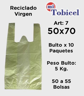 Bolsa Camiseta Verde Reforzada 50x70 mitobicel