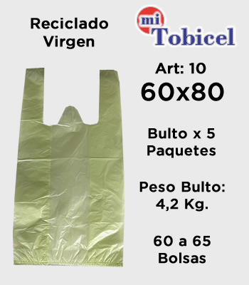 Bolsa Camiseta Verde Reforzada 60x80 mitobicel
