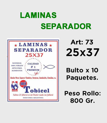 Laminas Separador 25x37 800 gr Mitobicel