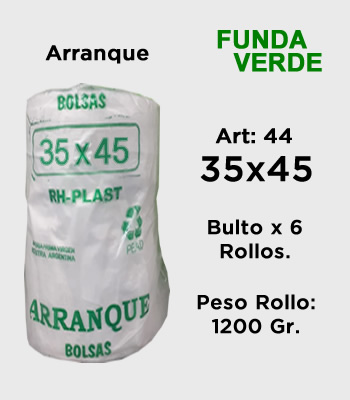 Rollos de Arranque Funda Verde - Alta Densidad 35x45 mitobicel