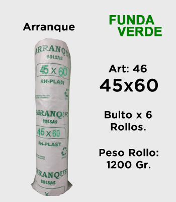 Rollos de Arranque Funda Verde - Alta Densidad 45x60 mitobicel
