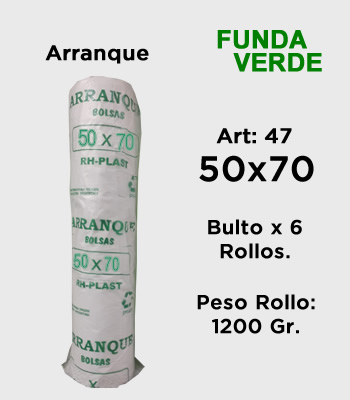 Rollos de Arranque Funda Verde - Alta Densidad 50x70 mitobicel