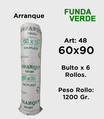 Rollos de Arranque Funda Verde - Alta Densidad 60x90 mitobicel