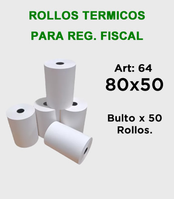 Rollos Térmicos Para Registradora Fiscal 80x50 Mitobicel